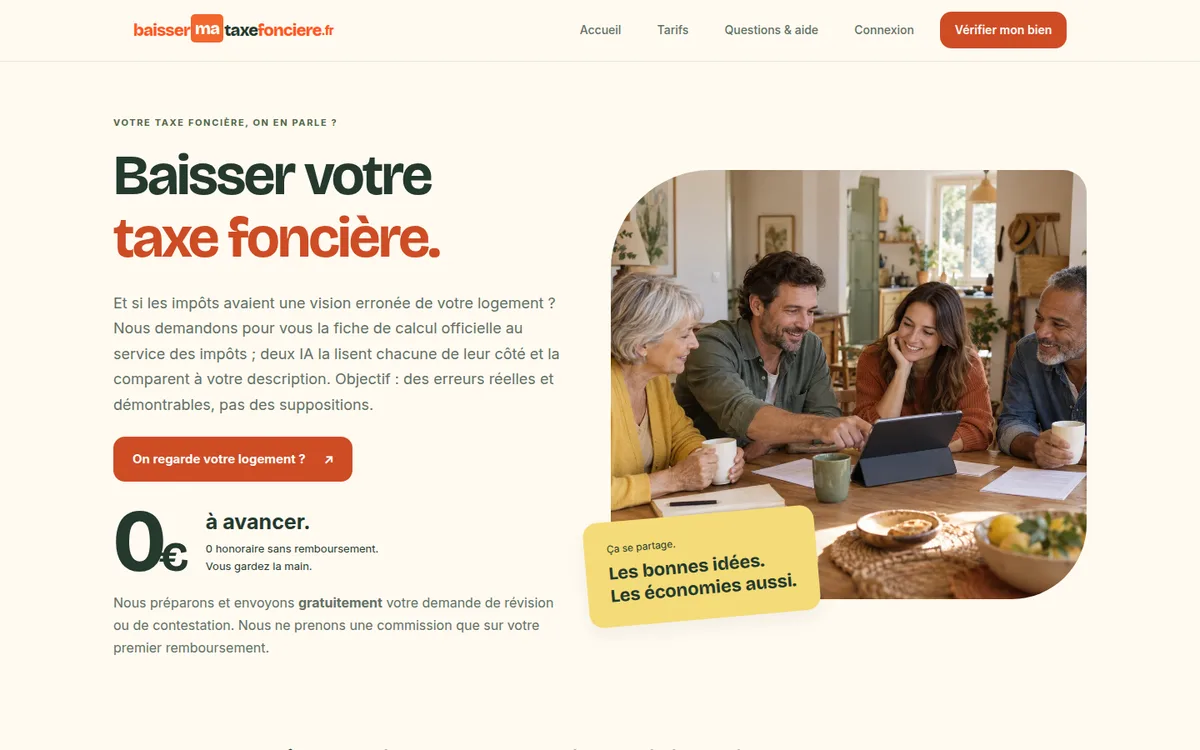 Page d'accueil de baissermataxefonciere.fr